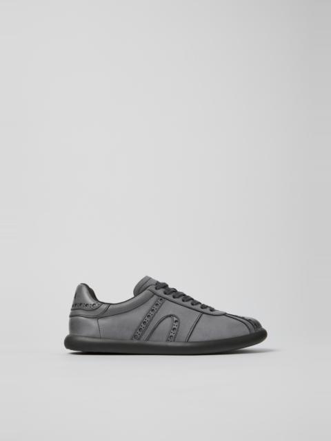 CAMPER Twins Gray Leather Sneakers for Women.