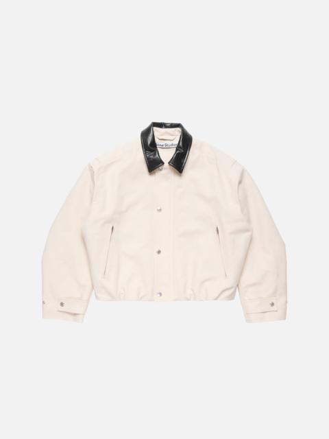 Acne Studios Bomber with leather collar - Light taupe