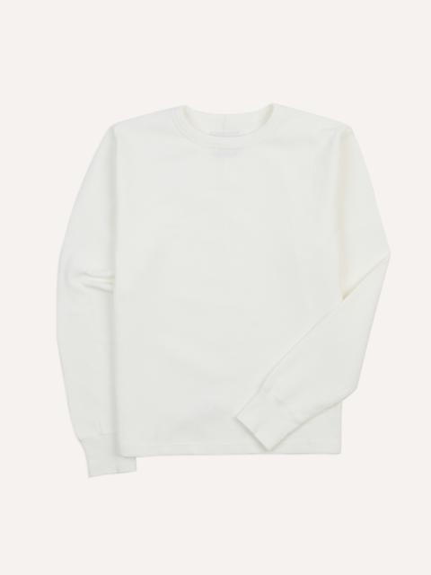 Drake's White Waffle Knit Long-Sleeve Hiking T-Shirt