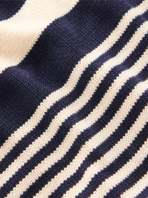 BODEN Jemma Chunky Cotton Sweater-Warm Ivory/ Navy