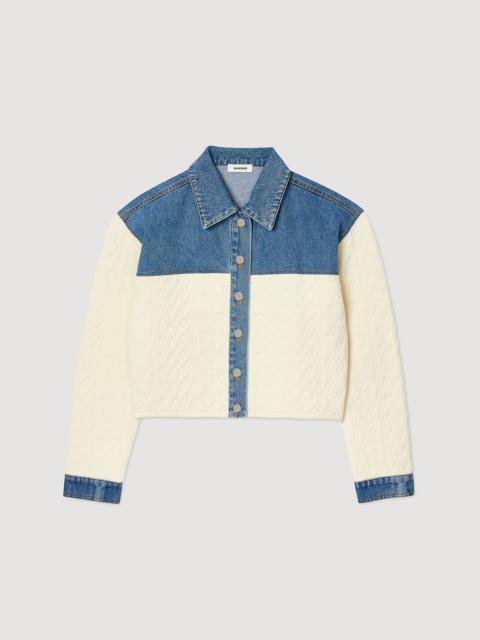 Sandro Dual-material coatigan