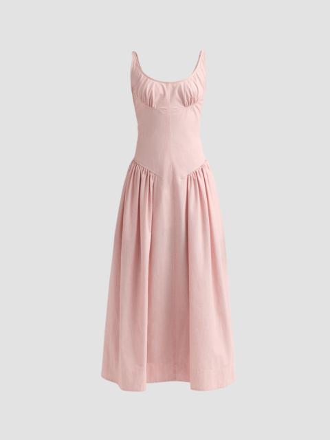 Proenza Schouler Women's Solira Seersucker Cotton-Blend Midi-Dress - Rust Off White