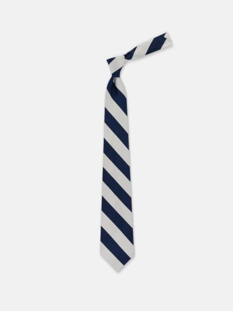 J. PRESS MADE-IN-USA NAVY & SILVER GUARD STRIPE SILK REPP TIE