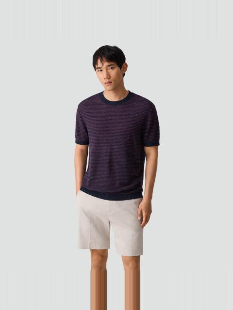 Theory Striped Tee in Pacific Linen