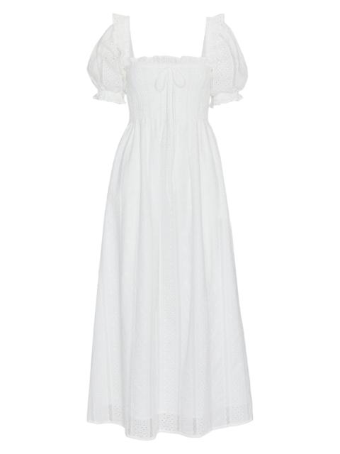 Hill House Home Women's The Scarlett Midi Nap Dress - White Broderie Voile