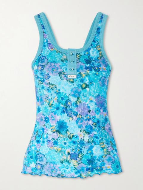 Chloé Floral-print Stretch-cotton Tank
