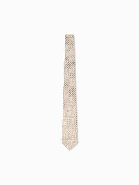EMPORIO ARMANI PURE SILK TIE WITH JACQUARD OP-ART MOTIF