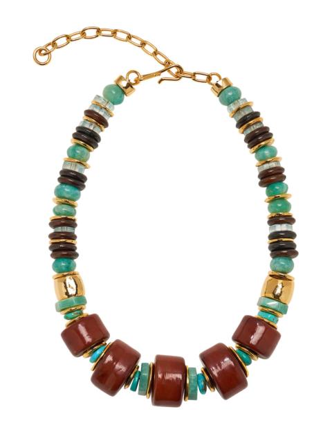 LIZZIE FORTUNATO Granada Porcelain Turquoise Beaded Necklace