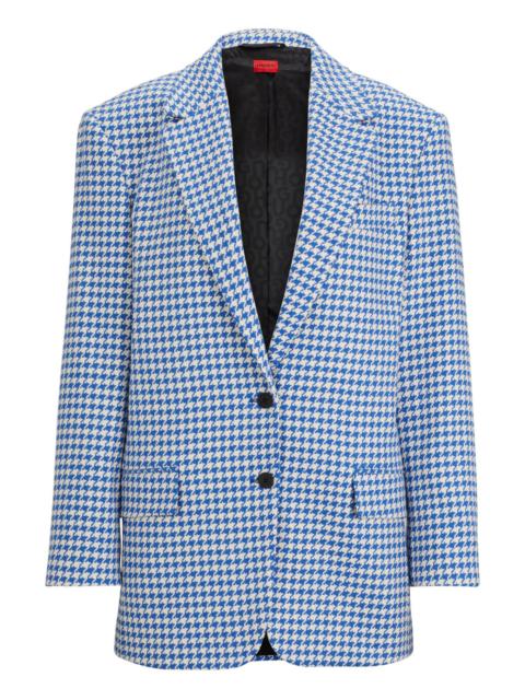 HUGO OVERSIZE-FIT JACKET IN A HOUNDSTOOTH COTTON BLEND