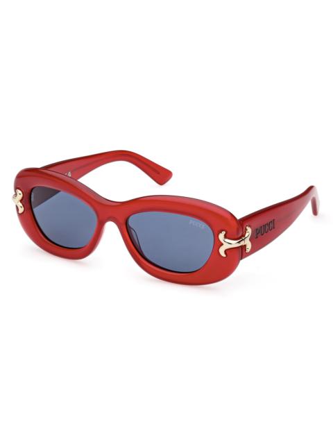 PUCCI Women's 52MM Geometric Sunglasses - Red