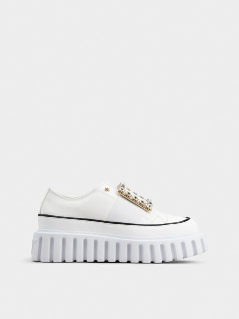 Roger Vivier Viv' Go-Thick Strass Buckle Slip-on Sneakers in Canvas