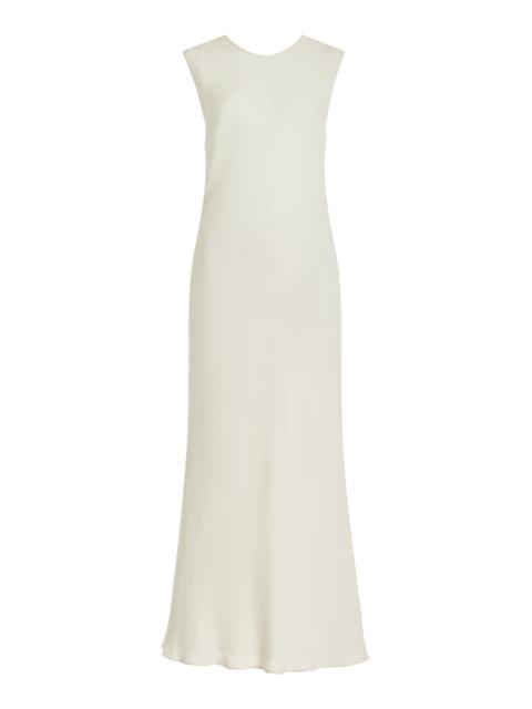 Rouleau-Tied Backless Maxi Dress off-white