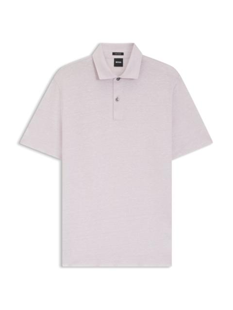 BOSS REGULAR-FIT POLO SHIRT IN COTTON AND LINEN