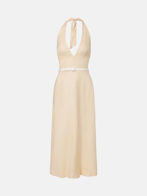 POSSE Pamela halterneck linen midi dress