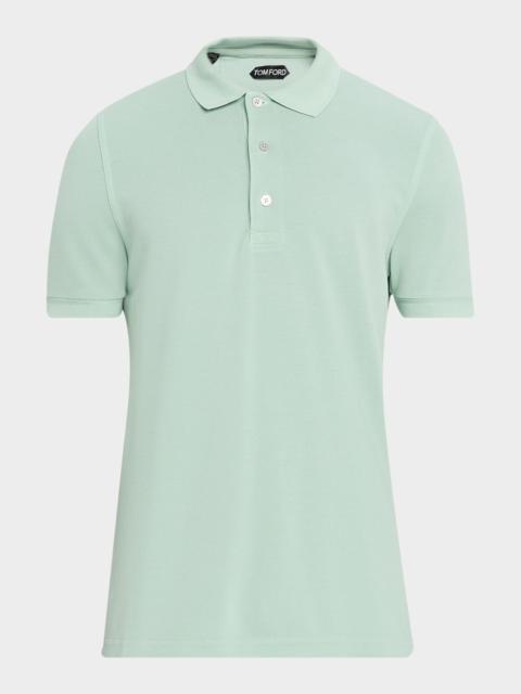 TOM FORD Men's Lyocell Pique Polo Shirt