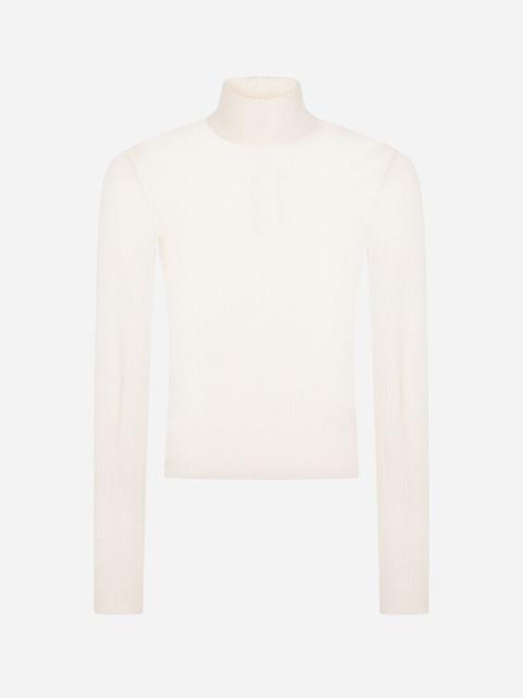 Dolce & Gabbana Ribbed viscose turtle-neck sweater