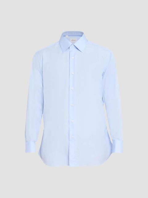 Brioni Men's Solid Cotton French-Cuff Sport Shirt - Sky Blue