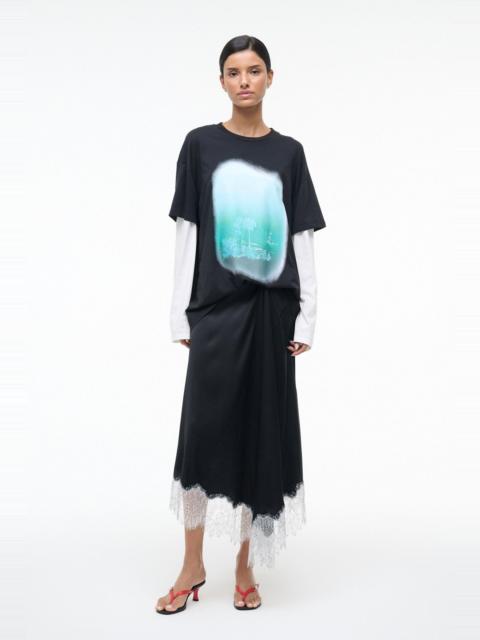 STAUD STAUD SONOMA SILK SKIRT BLACK