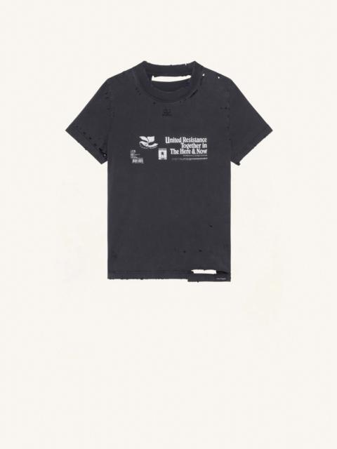 courrèges DESTROYED PRINTED T-SHIRT