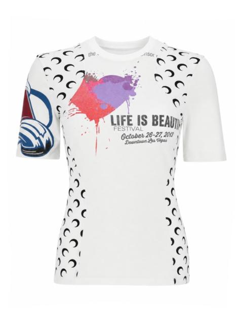 Marine Serre T-SHIRT UPCYCLED CON STAMPA