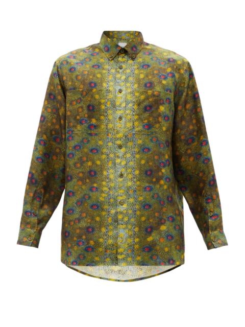 Burberry Fish scale-print silk shirt