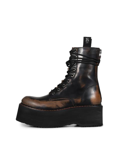 R13 DOUBLE STACK LACE-UP BOOTS / REMOVE