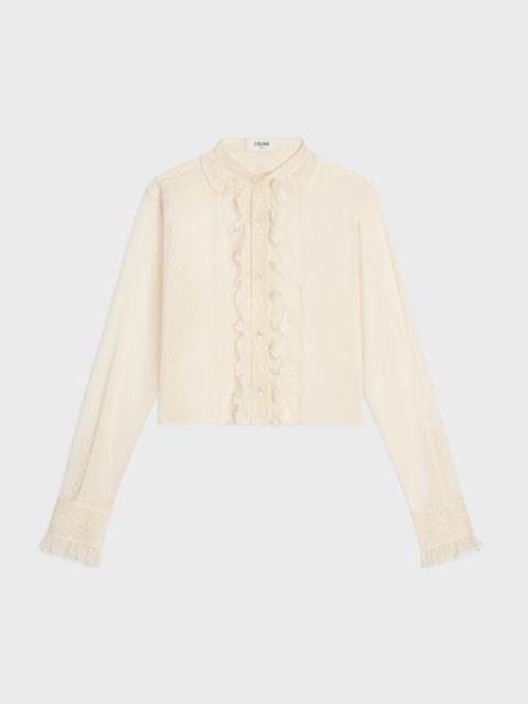 CELINE romy cropped shirt in lace and cotton