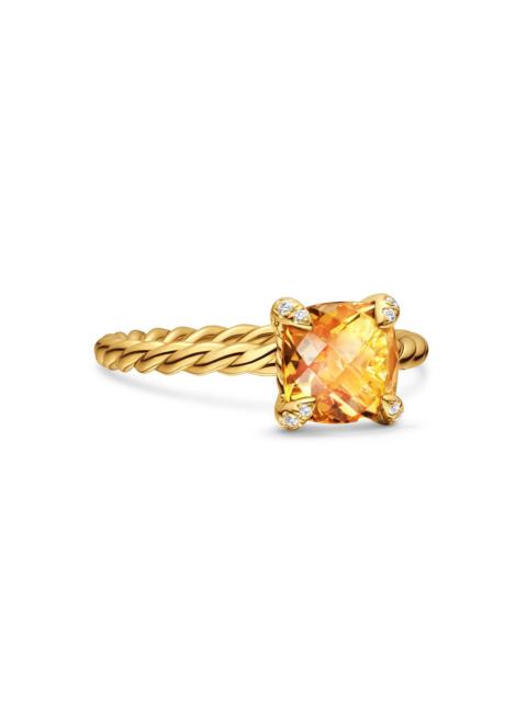 DAVID YURMAN Women's Chatelaine Ring in 18K Yellow Gold with Pavé Diamonds - Citrine