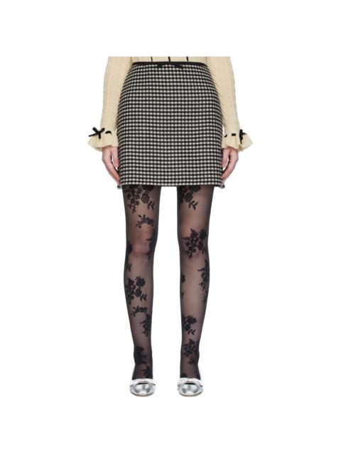 Valentino Black & White Check Miniskirt