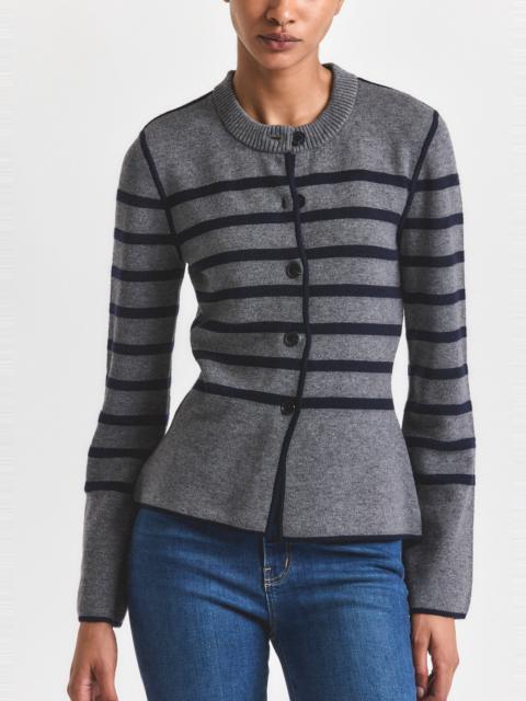 DEREK LAM 10 CROSBY MARIANA REVERSIBLE BUTTON UP SWEATER