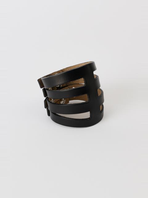 Our Legacy Rib Bracelet Black Chromexcel Leather