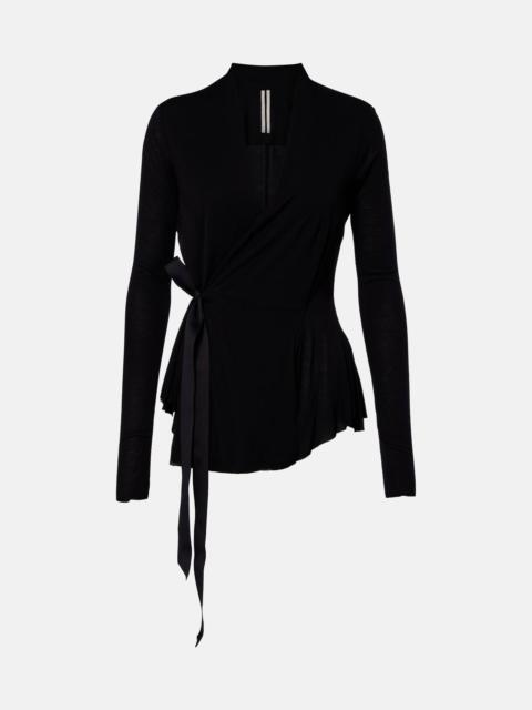 Rick Owens Bow-detail wrap cardigan