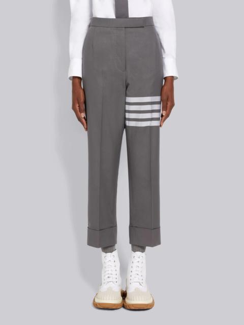 Medium Grey Cotton Twill Engineered 4-Bar Classic Backstrap Trouser