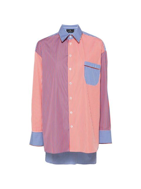 stripe-pattern cotton shirt