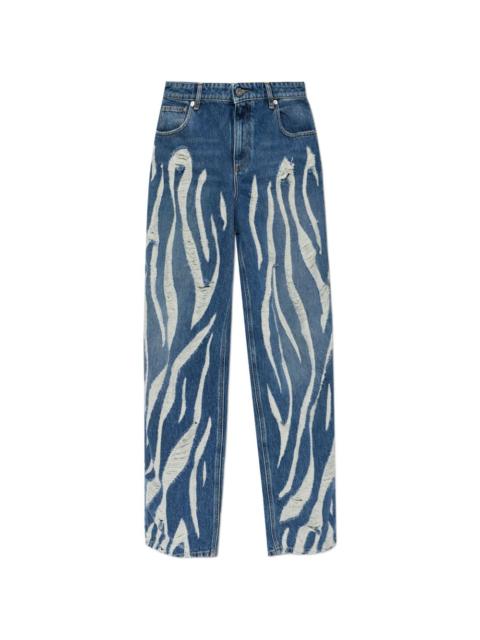 Blumarine distressed-effect print jeans