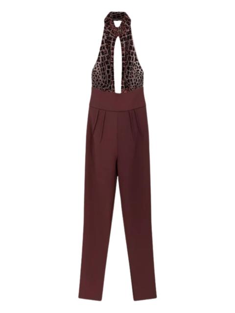 ELISABETTA FRANCHI halter-neck sequin-embellished jumpsuit
