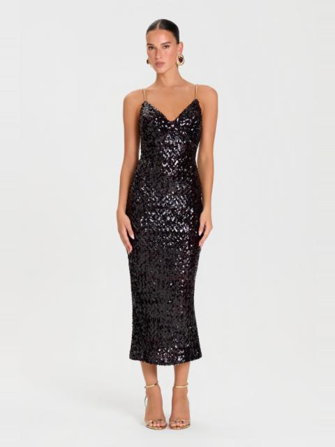 NADINE MERABI Gina Burgundy Dress