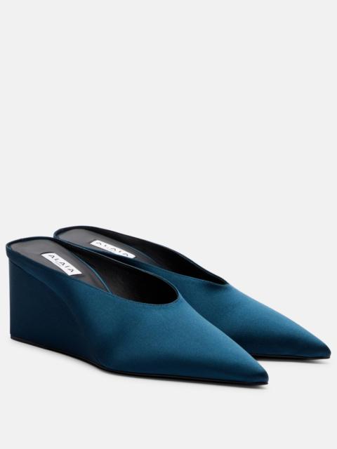 Alaïa Cube satin wedge mules