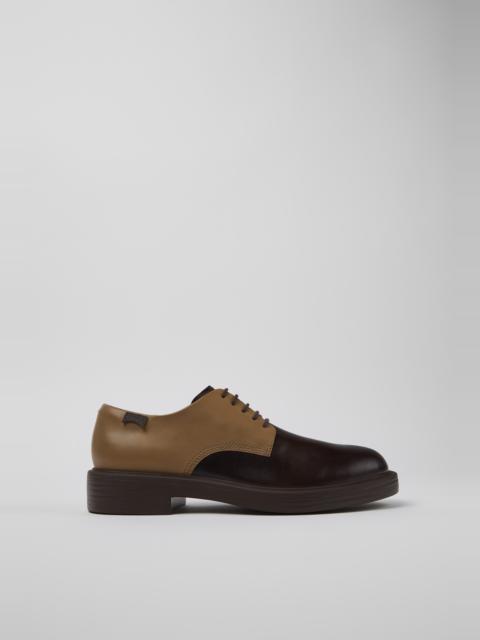 CAMPER Twins Brown leather shoes for men