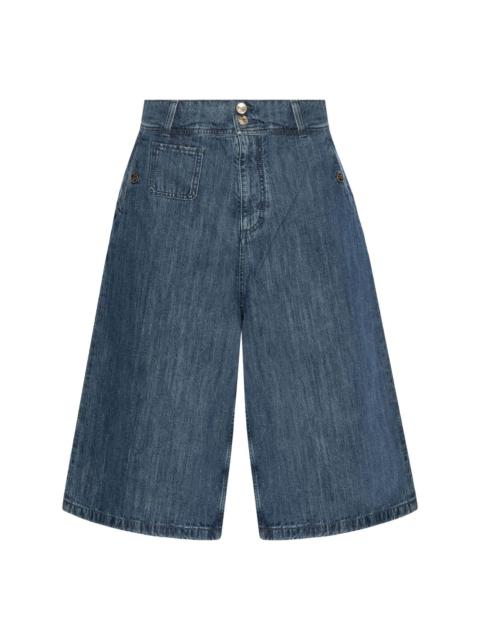 stretch-denim Bermuda shorts