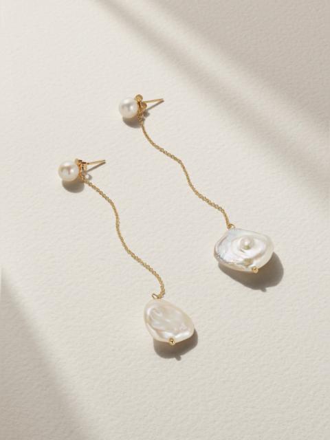MATEO Duality 14-karat Gold Pearl Earrings