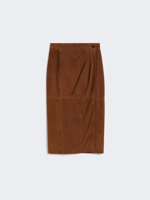 Max Mara JEREZ Suede pencil skirt