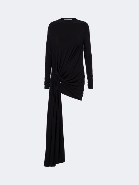 Sportmax Asymmetric gathered jersey minidress