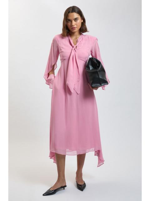 KAREN MILLEN Viscose Georgette Sleeve Detail Midi Dress