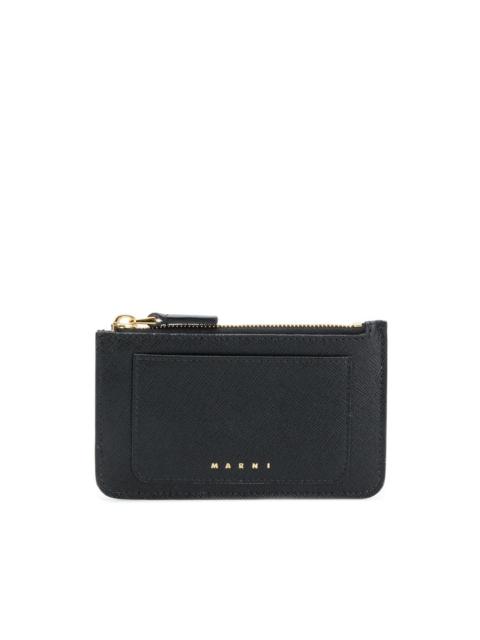 Marni logo embossed zip pouch