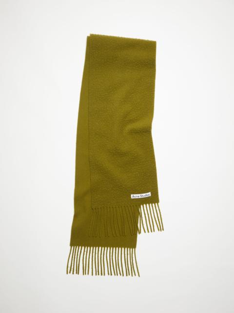 Wool fringe scarf - Olive green