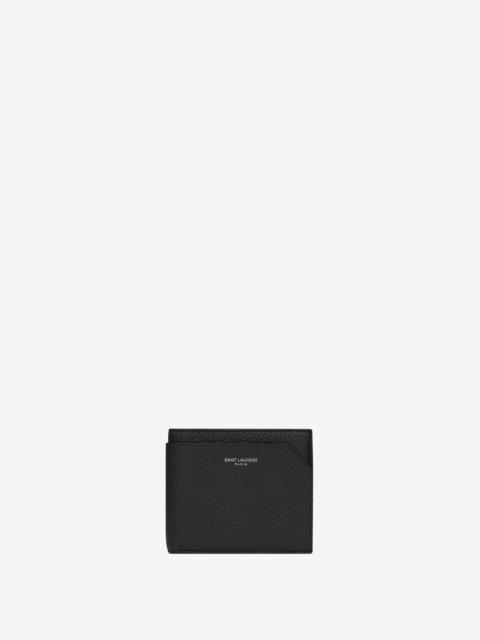saint laurent paris east/west wallet with coin purse in grained leather