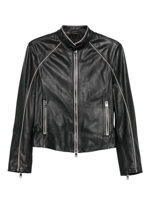 EMPORIO ARMANI leather zip-front jacket