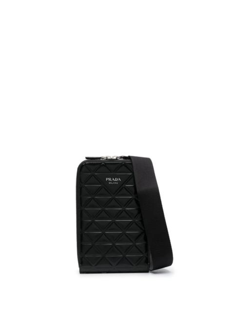 Prada triangle-logo leather phone case