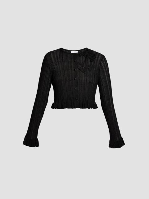 Erdem LUREX PLISSE CARDIGAN